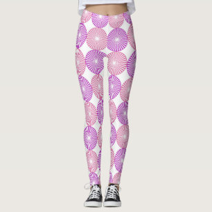 Pink and purple circular pattern leggings