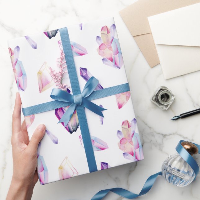 Pink and Purple Crystals  Wrapping Paper (Gifting)