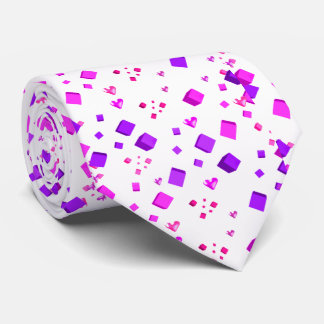 Pink and Purple Cubes and Hearts Tie