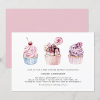 Pink and Purple Cupcakes Baby Shower Brunch