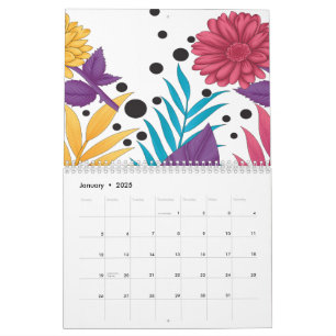 Pink and purple cut flowers with intricate petals  calendar