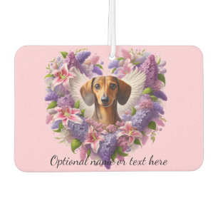 Pink and Purple Dachshund Floral Heart Air Freshener