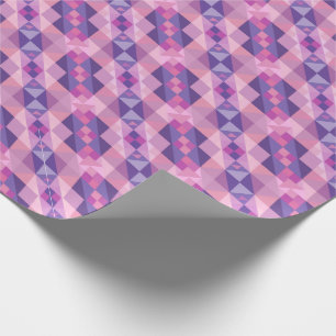  Pink and purple diamond Geometric shapes pattern Wrapping Paper