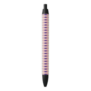 Pink and Purple Diamond Pattern Black Ink Pen