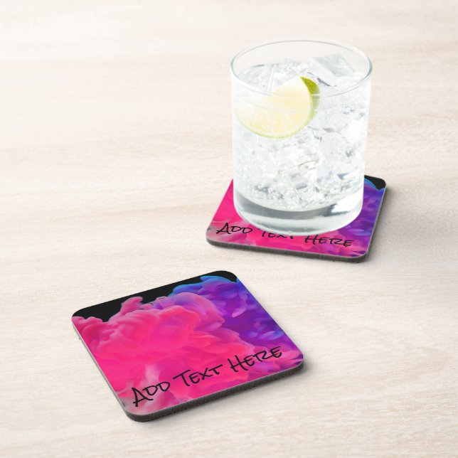 Pink and Purple Digital Smoke Coaster (Right Side)