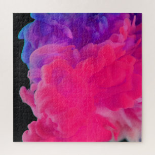 Pink and Purple Digital Smoke Jigsaw Puzzle