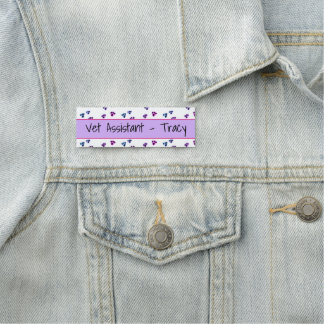 Pink And Purple Easy Read Paw Print Name Tag