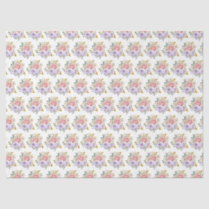 Pink and Purple Elegant Flowers Tissue Paper