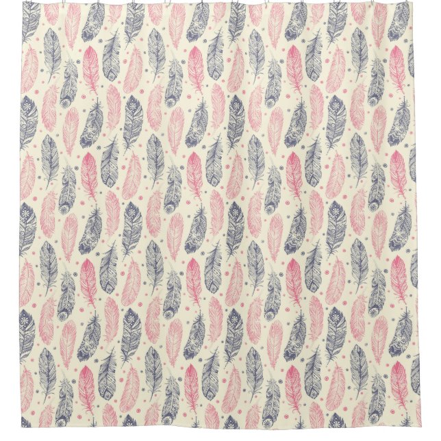 Pink And Purple Ethnic Feather Pattern (Front)