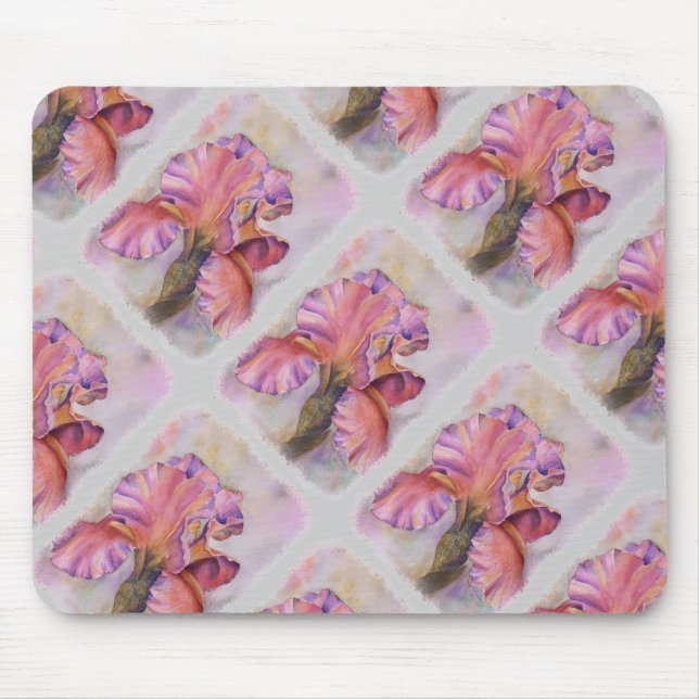 PINK AND PURPLE EXOTIC IRIS MOUSEPAD (Front)