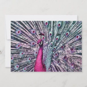 Pink and Purple Fantasy Peacock Party Invitations