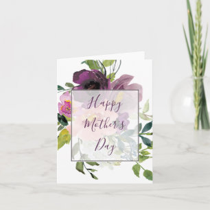 Pink and purple floral Mother's day Card