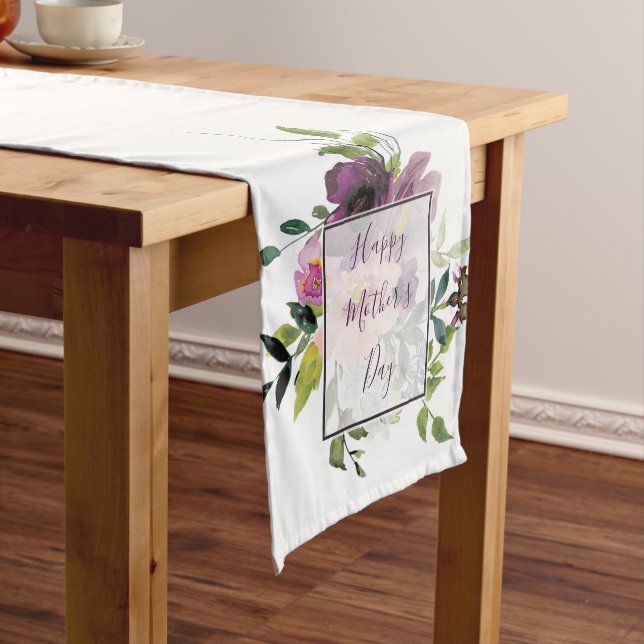  Pink and purple floral Mother's day  Medium Table Runner (In Situ)