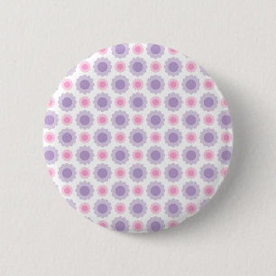 Pink and purple floral pattern 2 inch round button