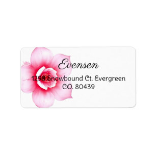 Pink and Purple Floral Return Address Label