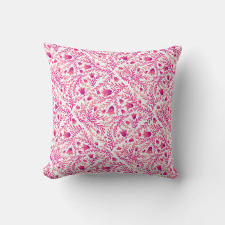 Pink and purple floral soft design throw pillow