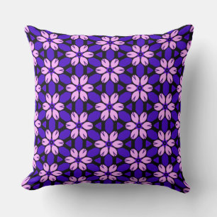 Pink and Purple floral Throw Pillow