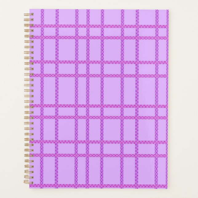 Pink and purple flower checkered pattern (Devant)