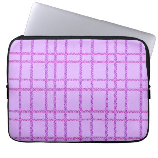 Pink and purple flower checkered pattern laptop sleeve