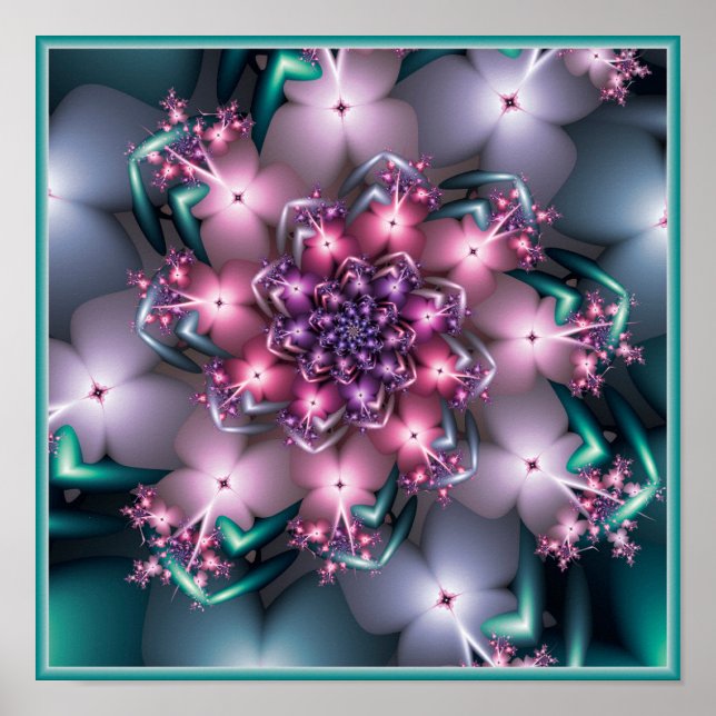 Pink and Purple Flower Poster (Front)
