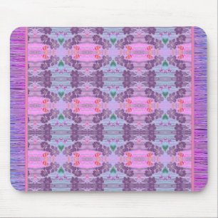 Pink And Purple Flowered Pattern Designer Mouse Pad