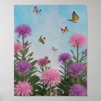 Pink and Purple Flowers Poster