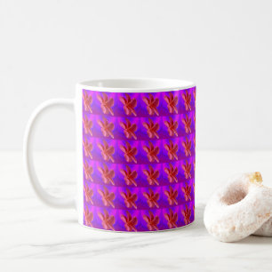 Pink And Purple Frangipani Pattern, Coffee Mug