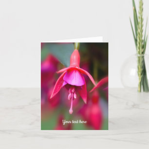 Pink and Purple Fuchsia Folded Greeting Card