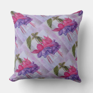 PINK AND PURPLE FUCHSIA THROW PILLOW