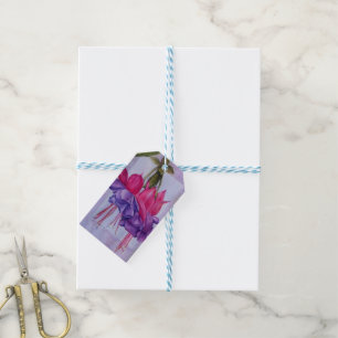 PINK AND PURPLE FUSCHIA FLOWER GIFT TAGS
