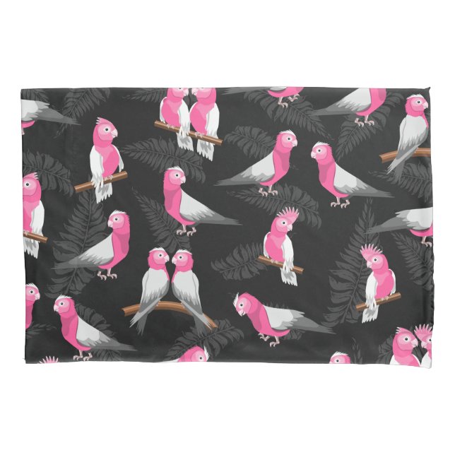 Pink and purple galah parrot pattern pillowcase (Front)
