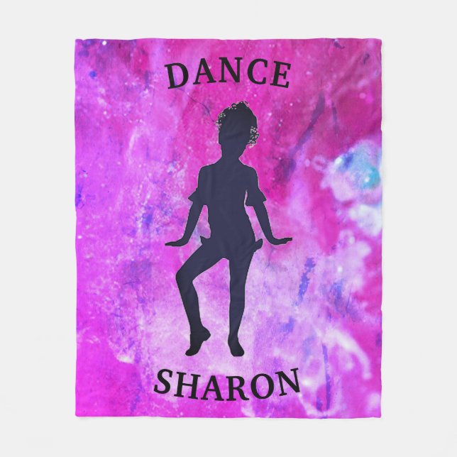 Pink and Purple Galaxy Dance Fleece Blanket (Front)