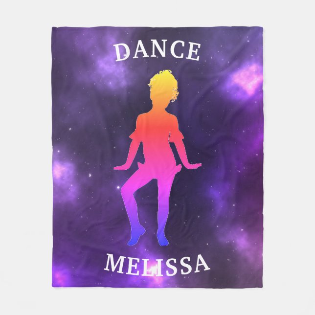 Pink and Purple Galaxy Dance Fleece Blanket (Front)