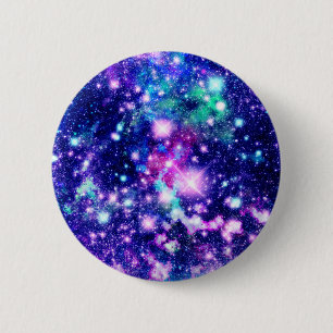 Pink and Purple Galaxy Stars 2 Inch Round Button