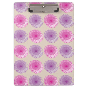 Pink and purple gerber floral pattern clipboard