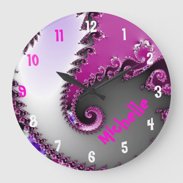 Pink and Purple Girl's Room Name Clock (Front)
