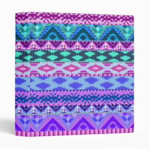 Pink and Purple Girly Aztec Binder