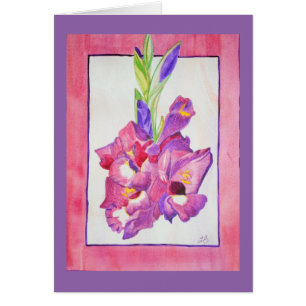 Pink and Purple Gladiola Watercolor