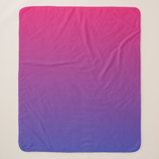 Pink and Purple Gradient Colours Sherpa Blanket (Front)