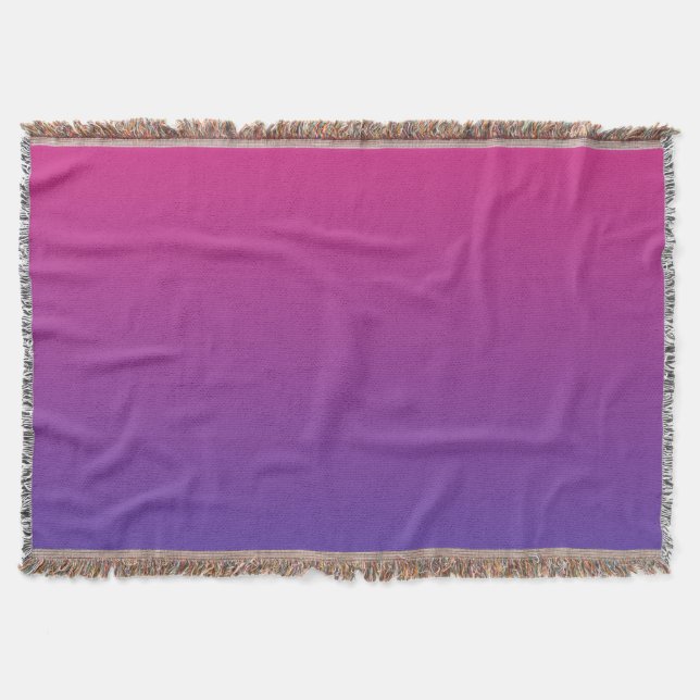 Pink and Purple Gradient Colours Throw Blanket (Front)