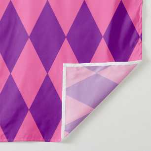 Pink and Purple Harlequin Checkered Design  Fabric