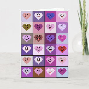 Pink and Purple Hearts Card