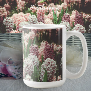 Pink and Purple Hyacinth in the Spring Garden Coffee Mug