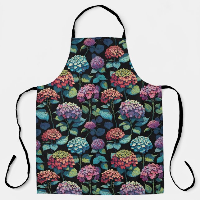 Pink and Purple Hydrangea Foliage Apron (Front)