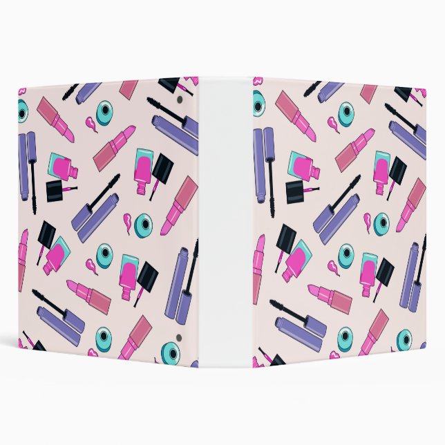 Pink and Purple Make Up Cosmetics Pattern Binder (Background)