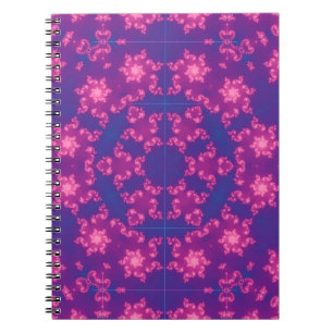 Pink and Purple Mandela Round Snowflakes Notebook