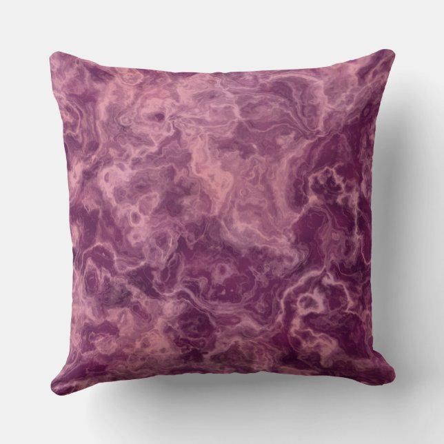 pink and Purple Marble abstract Throw Pillow (Back)