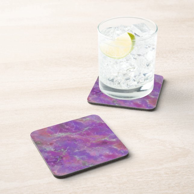 Pink And Purple Marble Pattern  Coaster (Right Side)