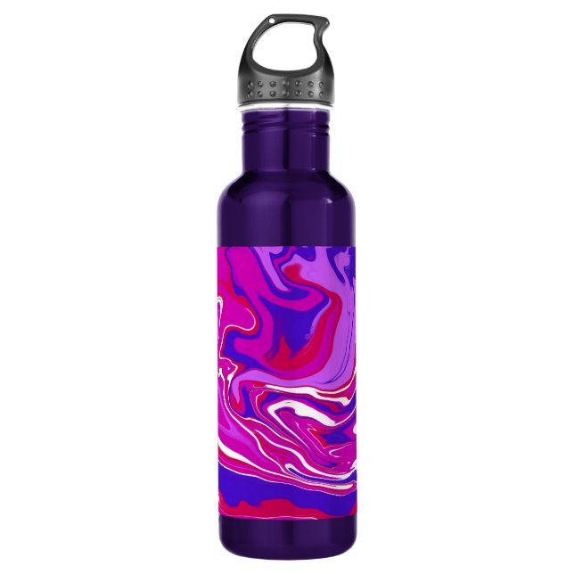 Pink and Purple Marble Swirls   710 Ml Water Bottle (Front)