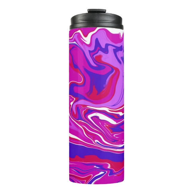 Pink and Purple Marble Swirls   Thermal Tumbler (Front)